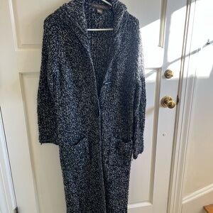 Chic Black and White Hooded Cape